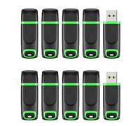 KEXIN Clé USB 2.0 32Go Rapide, Lot de 10 Flash Drive Stockage Clef USB 32Go Mémoire Stick Pendrive pour Le Stockage de Musique et des Dossiers (Vert, 32GB)