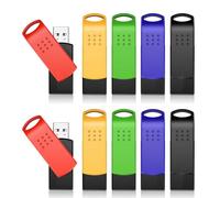 KEXIN Clé USB 32 Go 10 Pièces Pivotant Clé USB 2.0 Mémoire Stick Stockage Mixte Couleur pour Stockage de Données