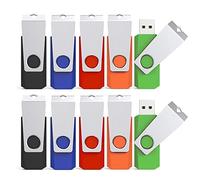 KEXIN Clé USB 32Go 3.0 Lot de 10 Clé USB 3.0 32Go Rapide Cle USB 3.0 32 Go USB Flash Drive 32 Giga avec Pince en Métal à 360° Compatible Mixte Couleur pour PC/Ordinateurs/TV/Car