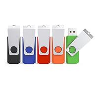 Kexin Lot de 5 Clés USB 128 Go Clef USB 2.0 128 Go Cle USB (128G, 5 Couleurs : Noir Bleu Rouge Vert Orange)