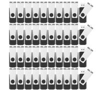KEXIN Lot de 50 clés USB 2.0 pivotantes pour clé USB pour Stockage de données, cle USB avec Corde (Noir)