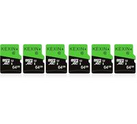 KEXIN Lot de 6 Cartes Micro Mémoire MicroSDXC SD 64 Go UHS-I, U3, C10, TF pour Drone, Dash Cam, Caméra de Sport, de Surveillance, Smartphone, Tablette, Ordinateur Portable