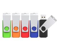 Kexin Pack of 5 64GB USB 2.0 Flash Drive 64GB (64G, 5 Colours: Black, Blue, Red, Green, Orange)