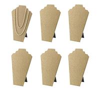 KEXMY 7TH VELVET Lot de 6 présentoirs de colliers 31,8 cm avec chevalet pour spectacle, collier buste (lin beige)