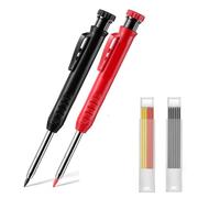 Kexpery 2 Paquets Crayons De Menuiserie Lourds 45mm Avec 12 Recharges | 2 Paquets Crayons De Menuiserie Lourds 45mm Avec 12 Recharges Et Taille-Crayon Intégré Pour Un Usage Mobile