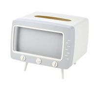 Kexpery Boîte à mouchoirs avec support de téléphone portable, boîte de rangement créative multifonctionnelle pour salon, table de nuit (blanc)