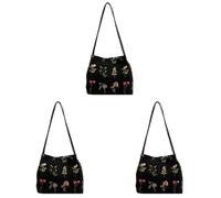 Kexpery Femme Sac Cabas Brodé Botanique Grand Format Pour Trajets | Femme Sac De Courses Botanique Brodée Grand Format Pour Un Style Vintage Et Un Port Quotidien