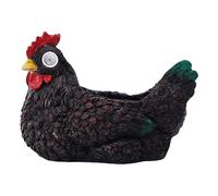 Kexpery Figurines de Pot de Fleur de Poule en résine avec lumière Solaire, Statue de Poulet, jardinières succulentes, Statue de Jardin de Poulet Solaire, lumières de Jardin, allée, pelouse,