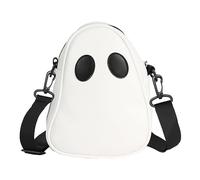 Kexpery Ghost Funny Unisexe Sac à main Small Portable PU Crossbody Sacs Zipper Crossbodybags pour Daily Street (blanc)