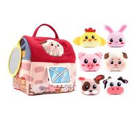 Kexpery Jouets Animaux Interactifs Maison en Grange avec Miroir Jouets Éveil Montessori pour Tout-Petits 0-2 Ans