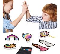 Kexpery Kit de Peinture de Texture en Mousse Magique Kit de Peinture gonflée Magique pour Enfant de 3 à 10 Ans (Rose)