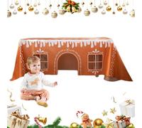 Kexpery Nappe de Noël en Forme de Maison en Pain d'épice - Couverture de Table réutilisable pour Peinture de Vacances (M)