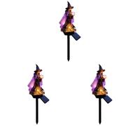 Kexpery Outdoor Halloween Décor Sorcière Pieu Solaire pour Jardin