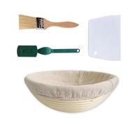 Kexpery Panier de fermentation à pain avec insert en lin - Panier de fermentation en osier naturel lavable pour la cuisine et la boulangerie