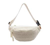 Kexpery Sacs à bandoulière en Polaire Sherpa pour Femme, Mini Sac Ceinture avec Boucle matérielle, Sac Banane de Petite Taille, Tendance, Mignon, Pochette de Taille (Blanc)