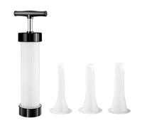 Kexpery Seringue à saucisses manuelle faite maison avec 3 buses de remplissage sans BPA pour faire différentes tailles de saucisses, convient pour les réunions de famille et les barbecs