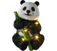 Kexpery Statue de panda à lumière solaire étanche - Décoration d'extérieur - Jolies sculptures - Figurine d'intérieur et d'extérieur - Décoration d'intérieur et d'extérieur - Pour porche, terrasse,