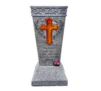 Kexpery Support de Fleurs pour cimetière avec Lampe LED à Croix Vases funéraires étanches pour Tombe Bouchon Drainage et Piquet Terre