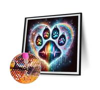 Kexpery Trousse de peinture Diamant 5D DIY 30x30cm avec motif rond kit de décoration murale intérieure peinture par numéros