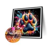 Kexpery Trousse de peinture Diamant 5D DIY 30x30cm avec motif rond kit de décoration murale intérieure peinture par numéros