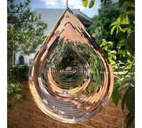 Kexsscai Moulin à Vent 3D en Acier Inoxydable - Sculptures décoratives en métal - Gouttelettes d'eau 3D - Sculptures de Vent en métal pour intérieur et extérieur - Décoration de Jardin - 30,5 cm