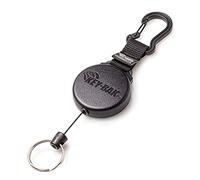 KEY-BAK 0488-603 SECURIT XD Porte-clés rétractable, cordon Kevlar de 71,1 cm, rétractation de 590 g, boîtier en polycarbonate durable, mousqueton en alliage de zinc, anneau fendu, noir