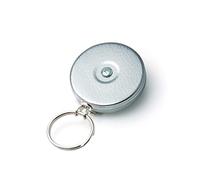KEY-BAK Genuine Retractable Key Holder with Chrome Front, Steel Belt Clip and Split Ring