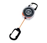 KEY-BAK Key-Connect Porte-clés rétractable transparent avec double mousqueton et cordon orange Taille M 61 cm
