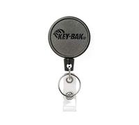 KEY-BAK MID6-Duo Bobine de badge robuste et porte-clés pouvant contenir 10 clés, clip ceinture, noir, taille M (0006-0804)