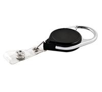 KEY-BAK Retract-A-Badge Lot de 5 porte-badges rétractables sans torsion avec cordon de 91,4 cm et bobine noire
