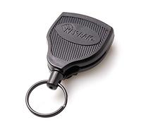 KEY-BAK S48 Bobine rétractable 121,9 cm Câble en acier inoxydable Boîtier en polycarbonate robuste Noir 5,79 x 1,78 x 8,6 cm