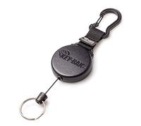 KEY-BAK SECURIT Porte-clés rétractable SD, cordon rétractable de 91,4 cm, rétractation de 425,2 g, étui en polycarbonate durable, mousqueton en alliage de zinc, anneau fendu, noir