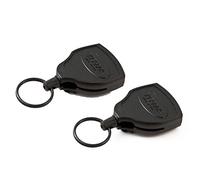 Key-Bak Super 48 Lot de 2 porte-clés auto-rétractables professionnels avec cordon en Kevlar rétractable, noir, 122 cm