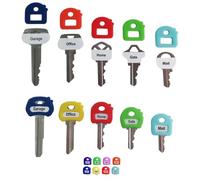 Key Caps/Tags- S-t-r-e-t-c-h-y - Entreprise britannique - Extensible "Label Label" Key Caps - avec étiquette d'identification étiquettes (sans ID Tags supplémentaire) - Taille Unique Compatible avec la plupart des touches - étiquette directement sur la Touche