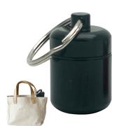 Key Chain Pill Container - Metal Outdoor Pill Case With Keychain, Durable Travel Keychain Container, Portable Organizer With Sponge Pads, Compact Storage Box For Pills, Ear Plugs, Travel, Backpacking,