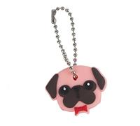 Key Covers Caps, Super Funky Dog avec Nœud Papillon Rouge Key Caps Key Identifier Caps Key Covers Cute Key Covers PVC Animal Shape Nice Gift