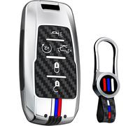 Key Fob Case Key Fob Case For Dodge Ram 1500 2500 3500 4500 5500 Pickup 2019-2022 Jeep Grand Cherokee Metal Car Key Cover Protector