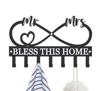 Key Holder Wall Mount - Hollow Design Modern Craft Rack, Durable Iron Organizer With 6 Hooks, Space-Saving Entryway Key Rack, For Home Apartment Kitchen Bathroom Office Garage