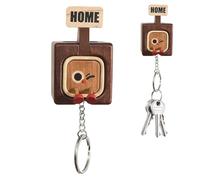 Key Holder - Wooden Magnetic Cute Keychain Rack, Sturdy Wall Mounted Organizer, Space-Saving Entryway Hanger for Keys, Accessoires, and Small Items | Home Hallway Living Room Bedroom Decoration