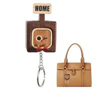 Key Holder - Wooden Magnetic Key Rack, 5cm Entryway Wall Organizer for Storage, Funny Keychain Hanger, Home Organization Accessories with Space Saving Design, Wall Mounted Rack for Entryway