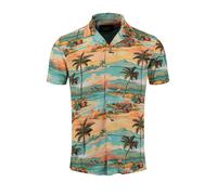 Key Largo Chemise 'Cabana' turquoise / jaune / vert / orange clair, Taille S
