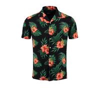 Key Largo Chemise 'Hula' vert foncé / rouge / noir, Taille XL