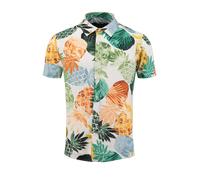 Key Largo Chemise 'KLPINEAPPLE' crème / vert foncé / orange, Taille S