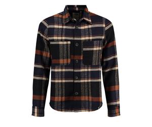 Key Largo Chemise 'ZERMATT' beige / bleu marine / marron, Taille S