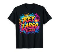 Key Largo Florida Graffiti Tropical Sunset Art T-Shirt Graphique avec Valeur
