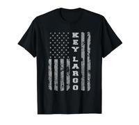 Key Largo, Floride, Drapeau américain T-Shirt Graphique avec Valeur, Homme, Noir, L