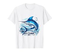 Key Largo, Sailfish, Marlin, Espadon, Florida Keys T-Shirt Graphique avec Valeur, Homme, Blanc, L