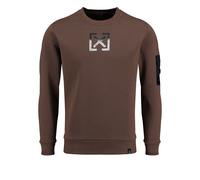 Key Largo Sweat-shirt 'ELECTION' marron / noir / blanc, Taille L