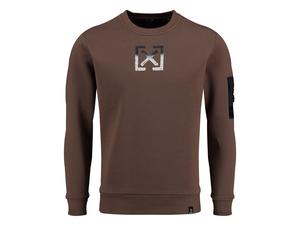 Key Largo Sweat-shirt 'ELECTION' marron / noir / blanc, Taille M