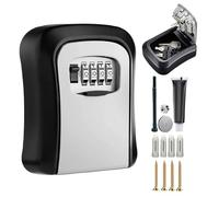 Key Lock Box pour l'extérieur - Rangement sécurisé des clés avec code réinventable | Boîte de serrure lourde pour jardin, magasin, intérieur et extérieur, porte-clés pour locataires, accès aux entrées